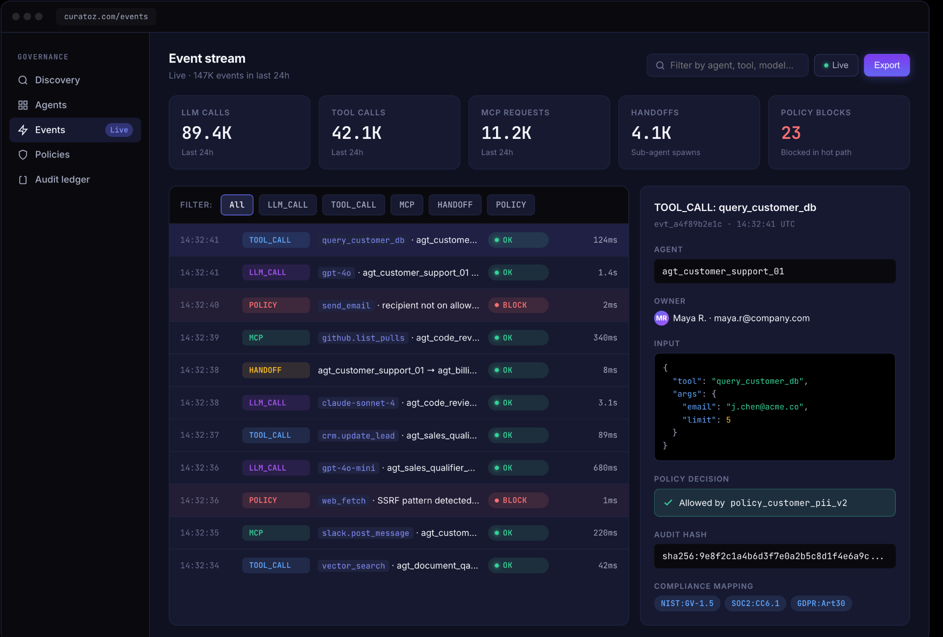 Curatoz product screenshot